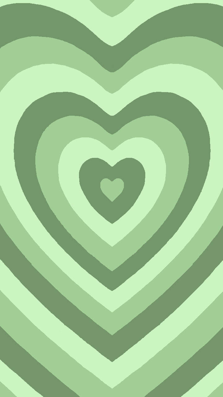 Super Light Green Layered Heart Background