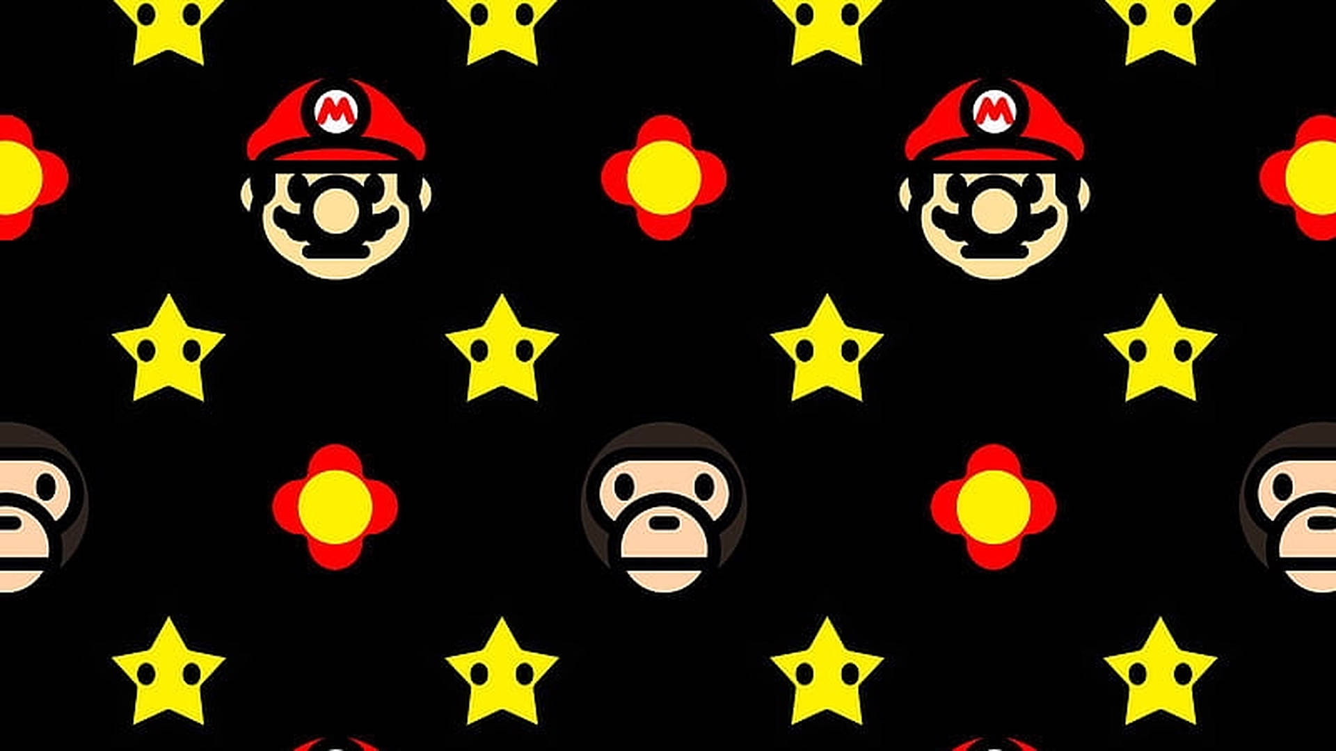 Super Mario Bape Logo Background