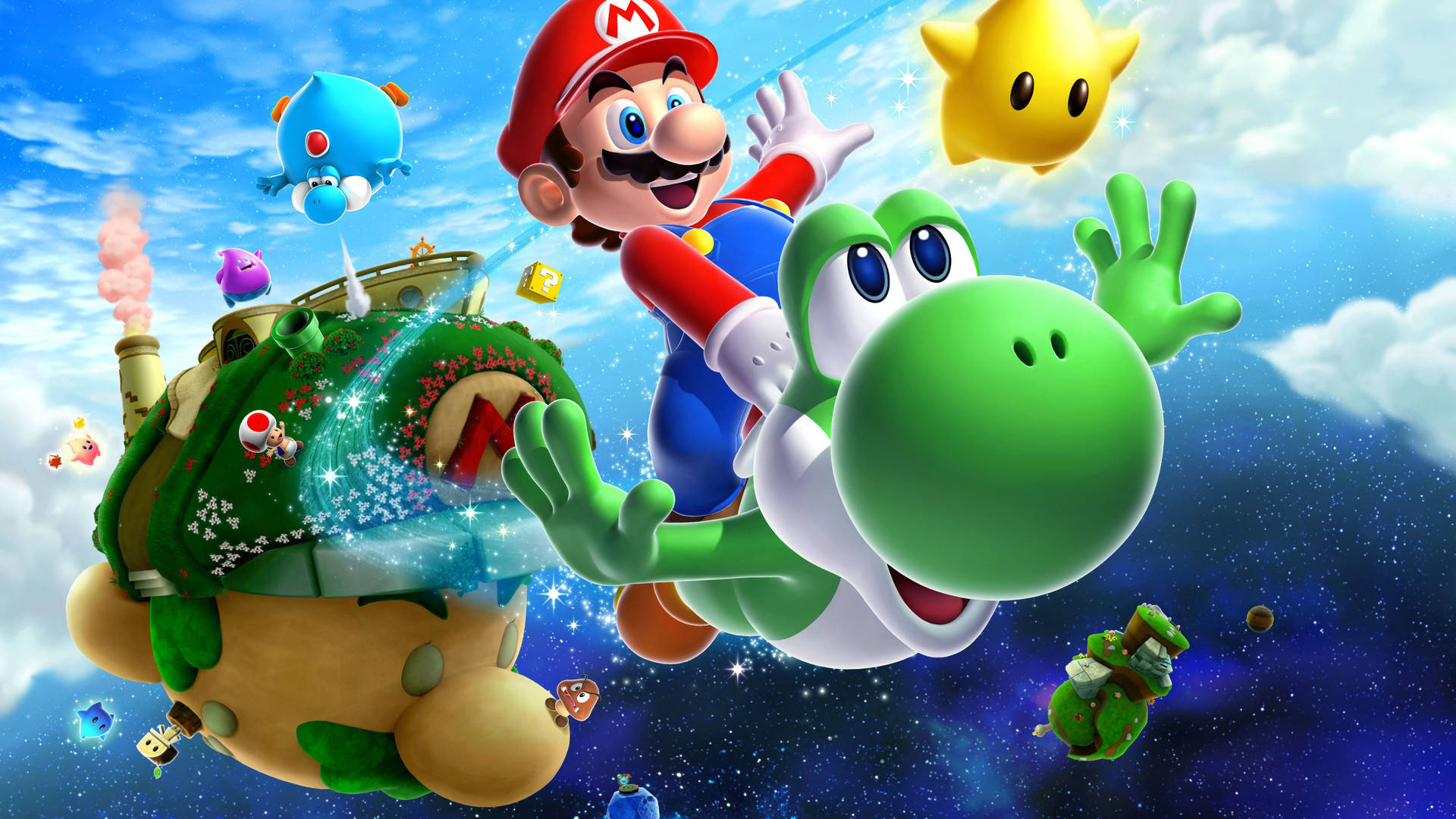 Super Mario Galaxy 2 In Sky Background
