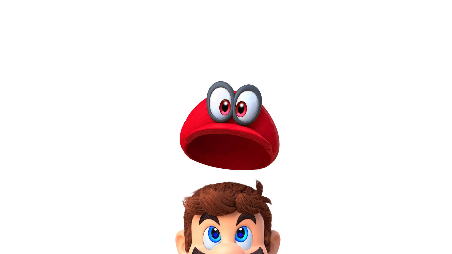 Super Mario Odyssey Cappy Floating Over Mario