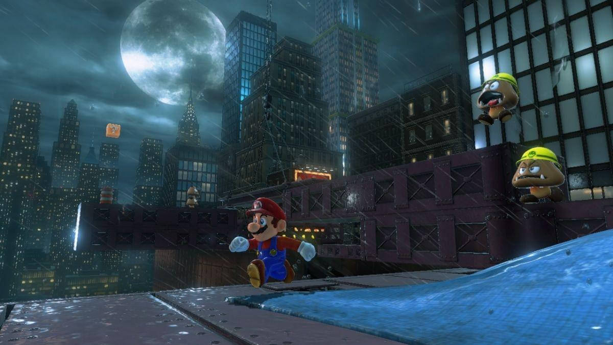 Super Mario Odyssey Goombas Chasing Mario Background