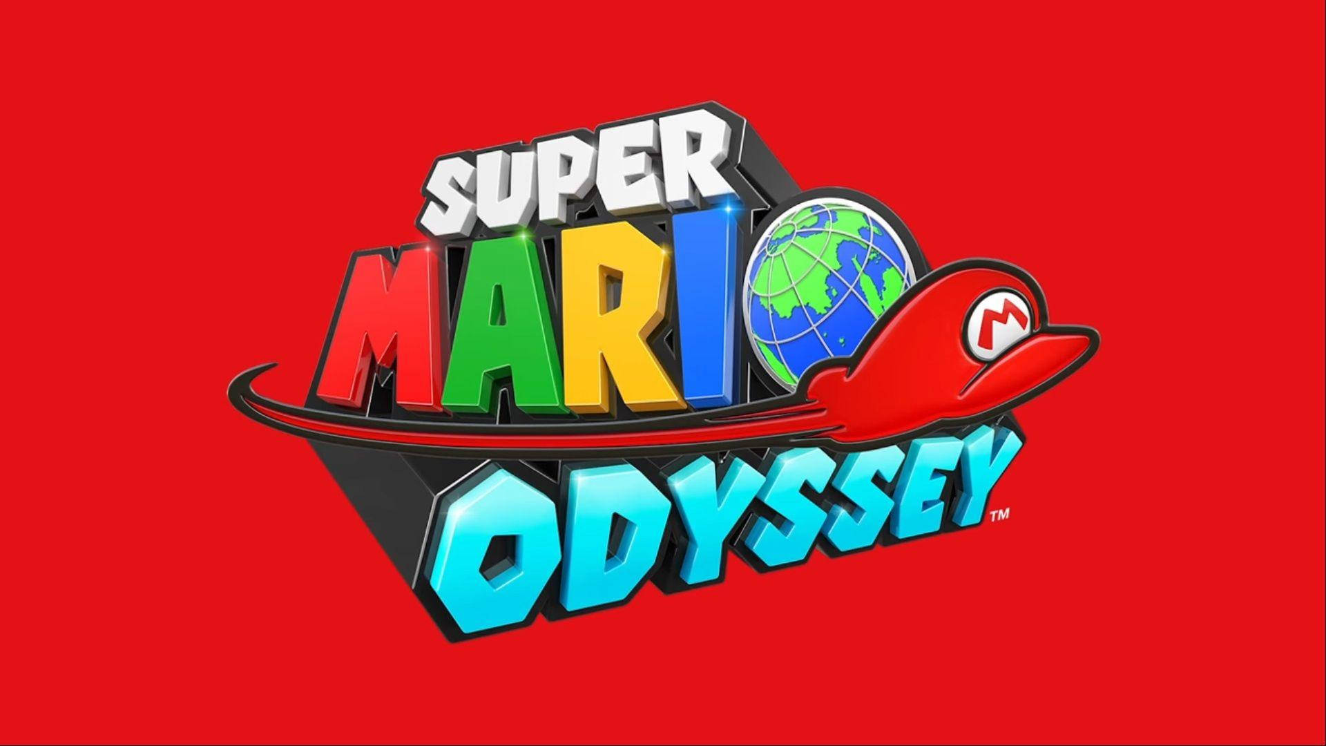 Super Mario Odyssey Logo On Red