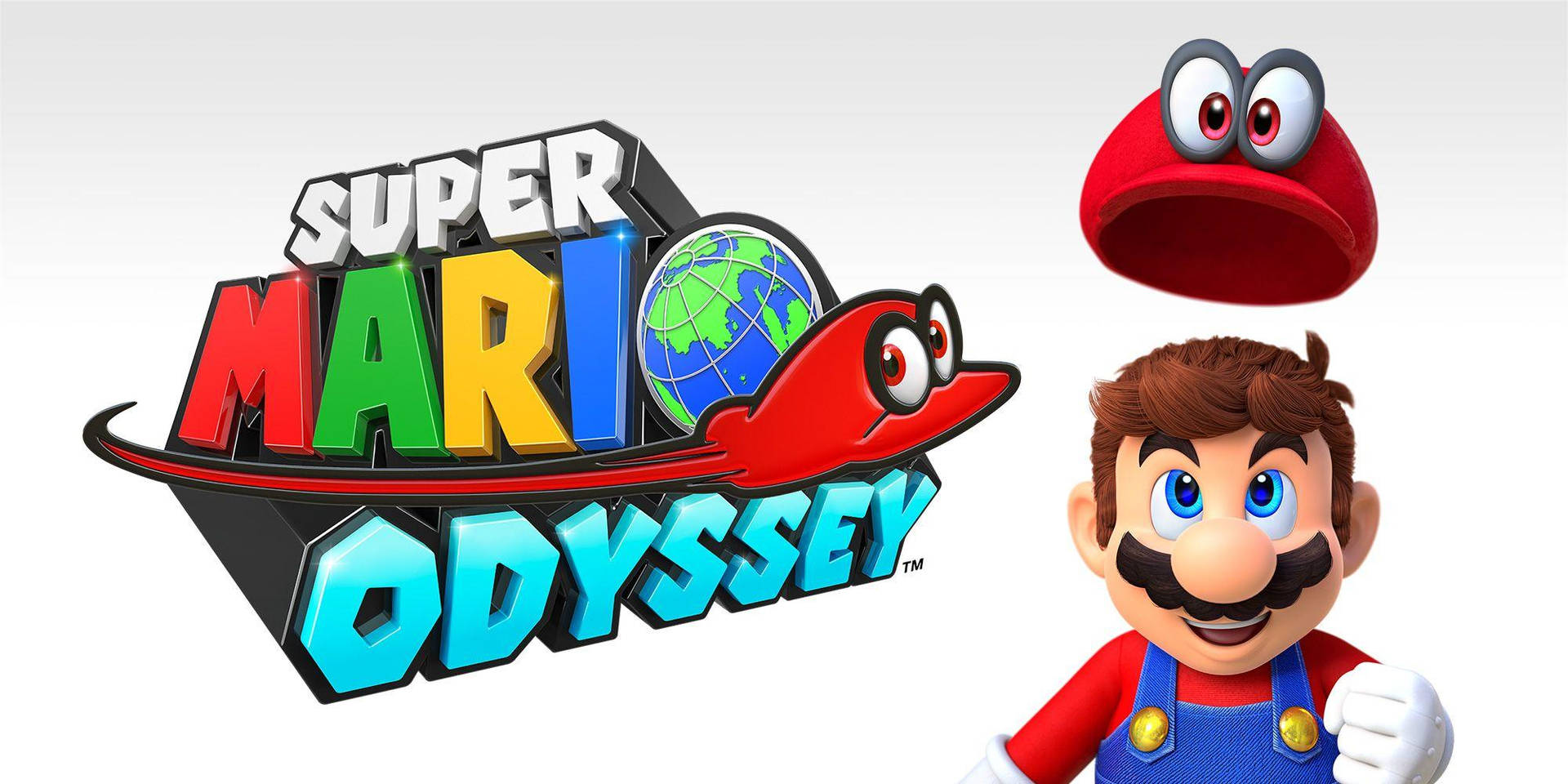 Super Mario Odyssey Mario And Cappy Logo Background