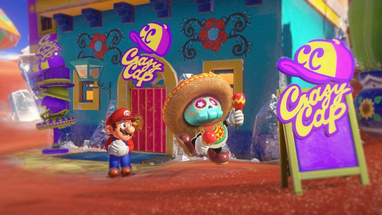 Super Mario Odyssey Mario At Crazy Cap Background