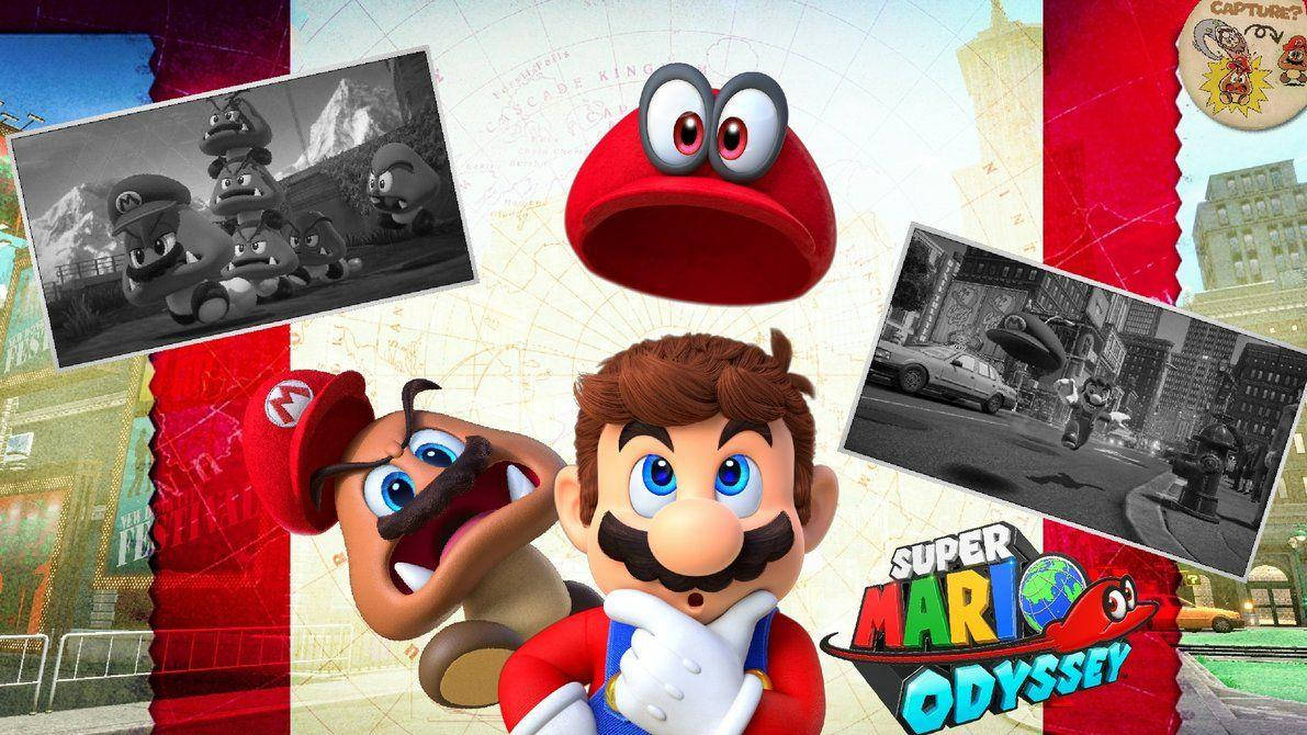 Super Mario Odyssey Mario Cappy And Goomba