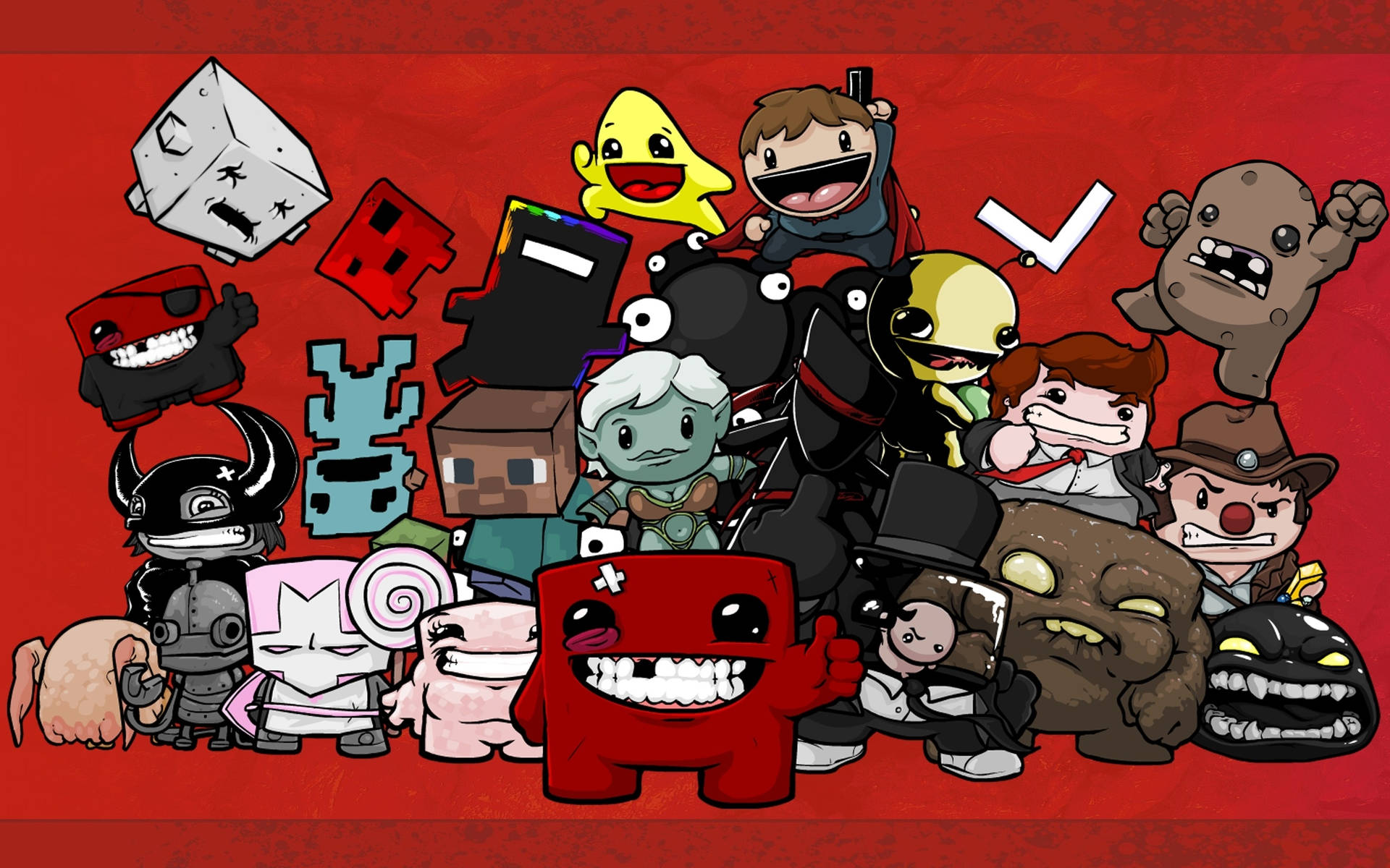Super Meat Boy And Other Characters