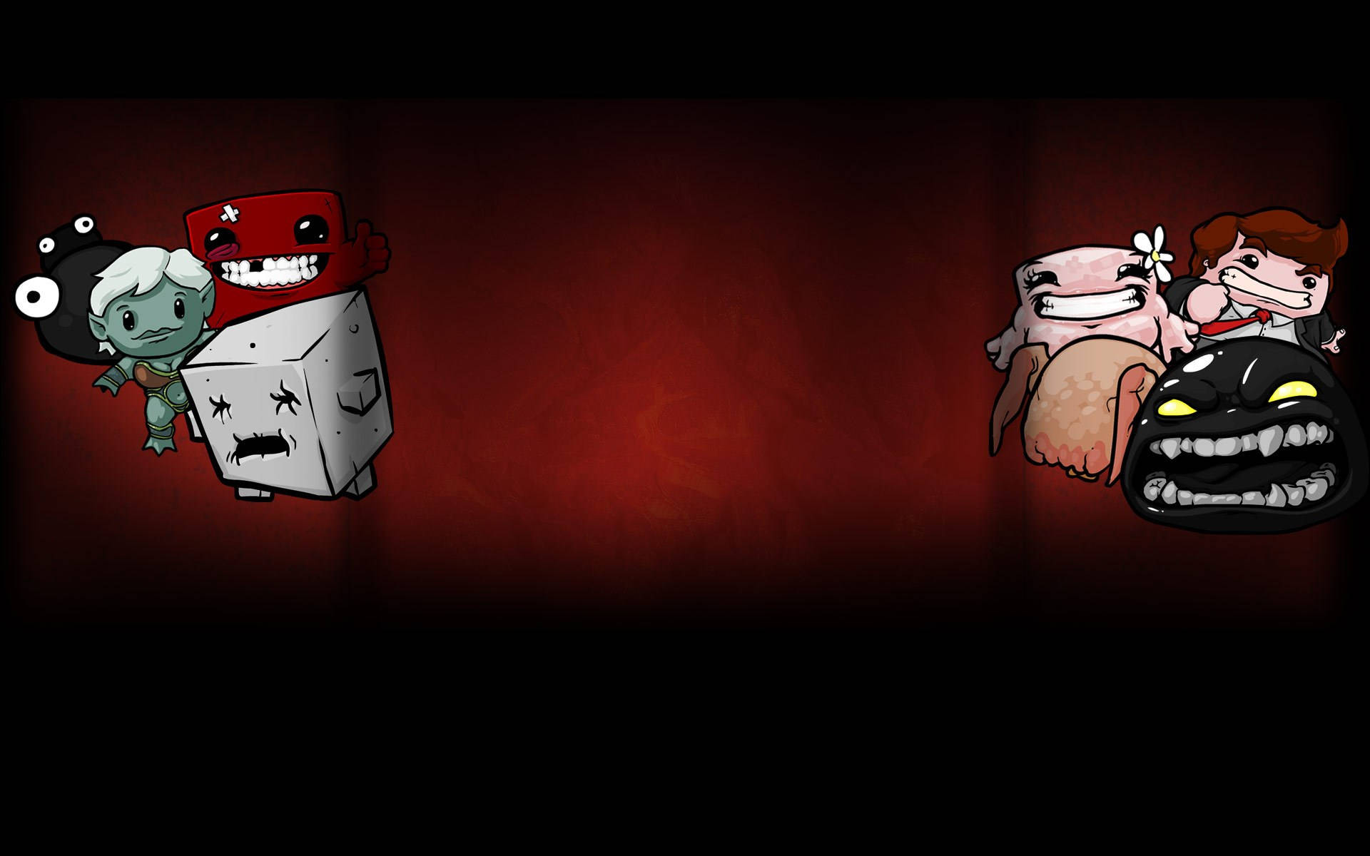 Super Meat Boy Funny Characters Background