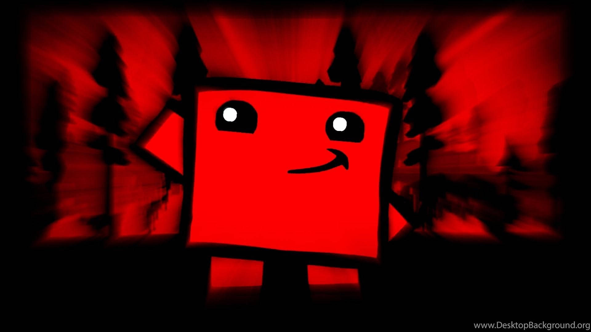 Super Meat Boy Red Cute Face Background