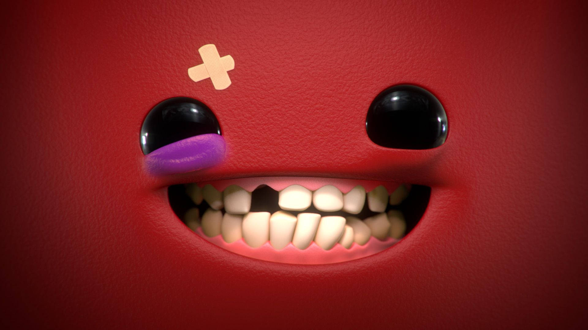 Super Meat Boy Smile With Teeth Background