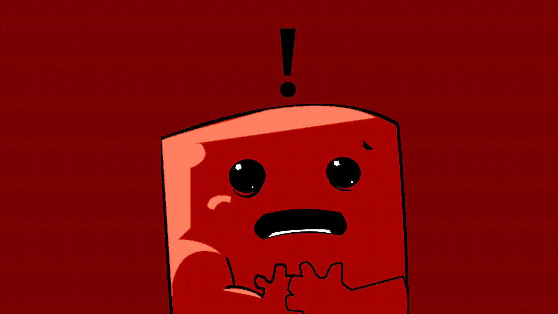 Super Meat Boy With Intense Black Eyes Background