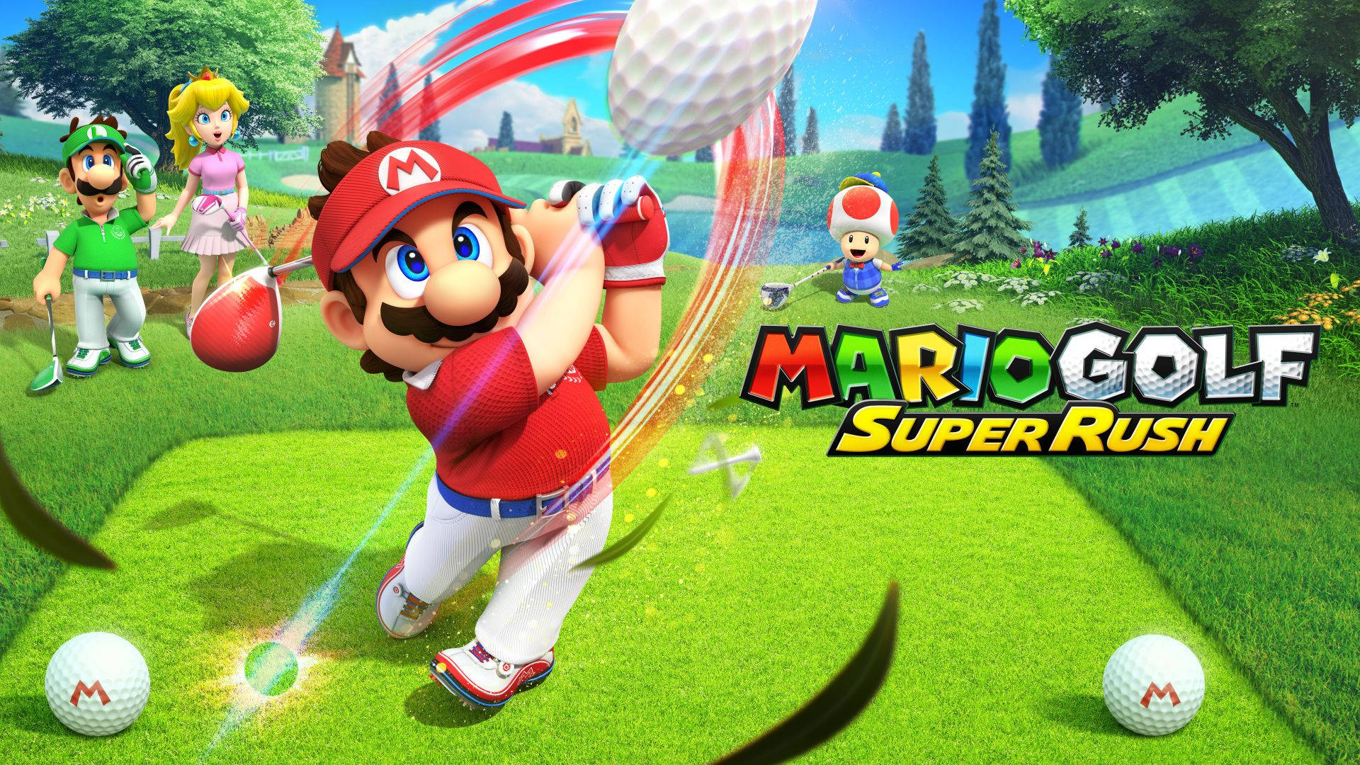 Super Rush Mario Golfing Desktop Background