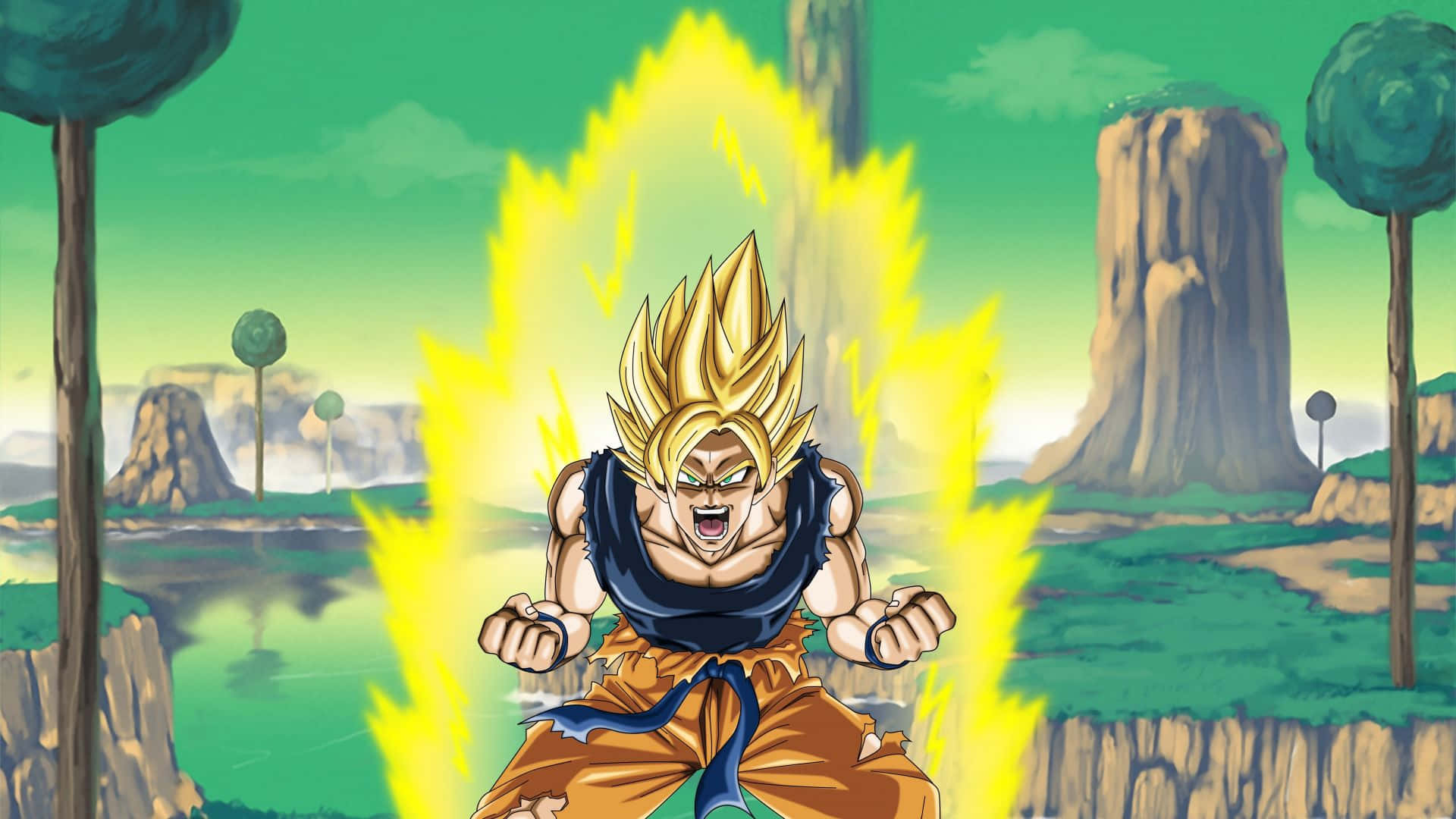 Super Saiyan 3 Angry Goku Background