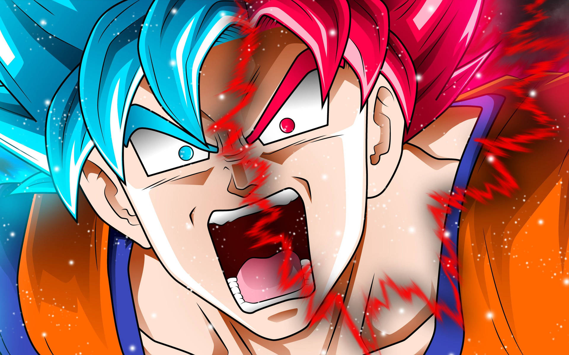 Super Saiyan Black Goku Rose 4k Vs Blue Background