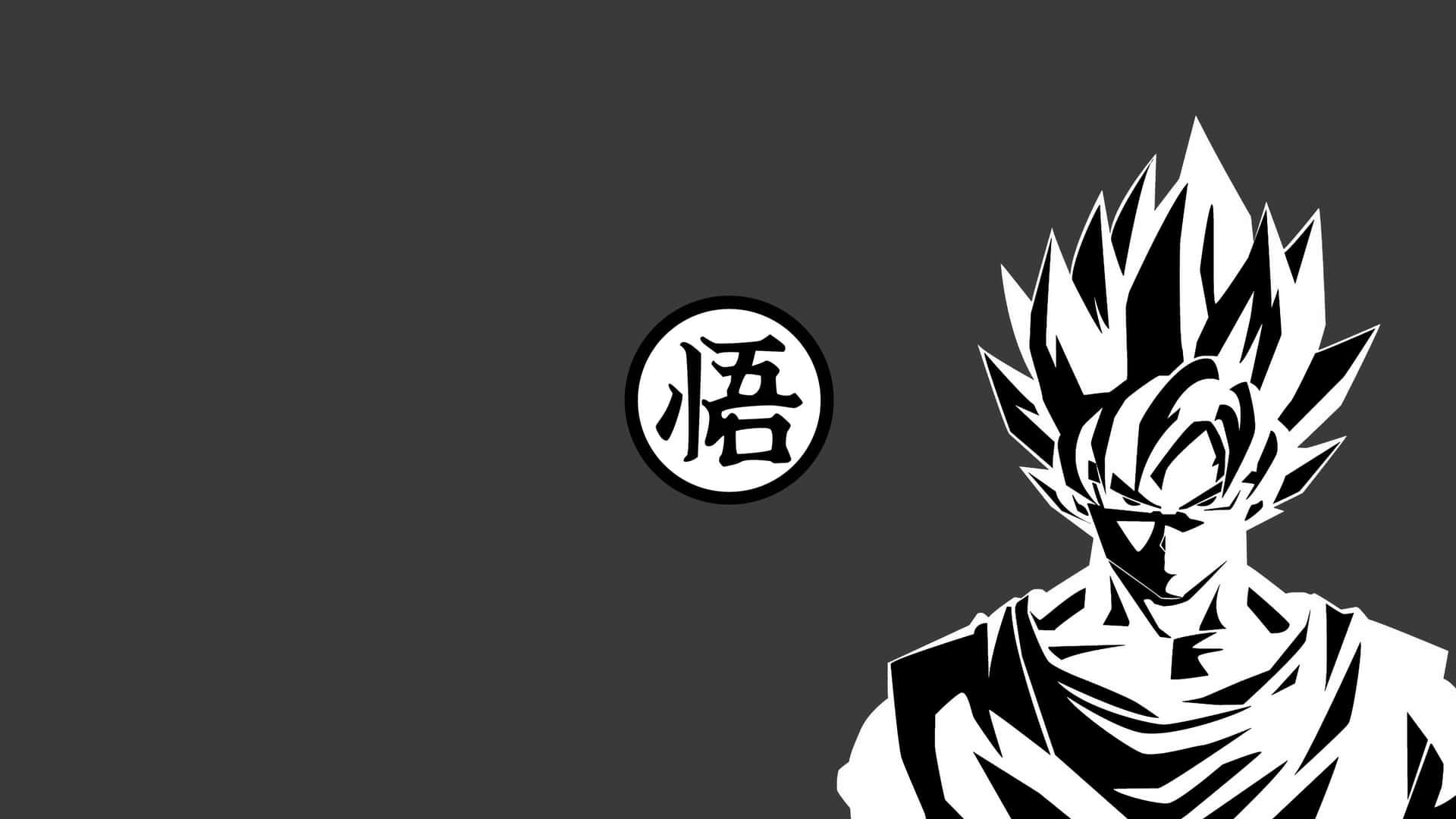 Super Saiyan Black White Artwork Background