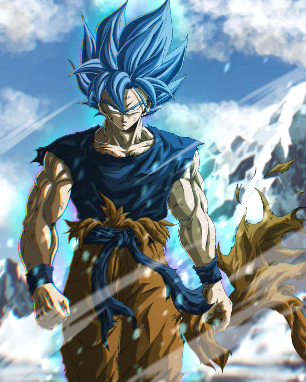 Super Saiyan Blue Goku Power Up Background