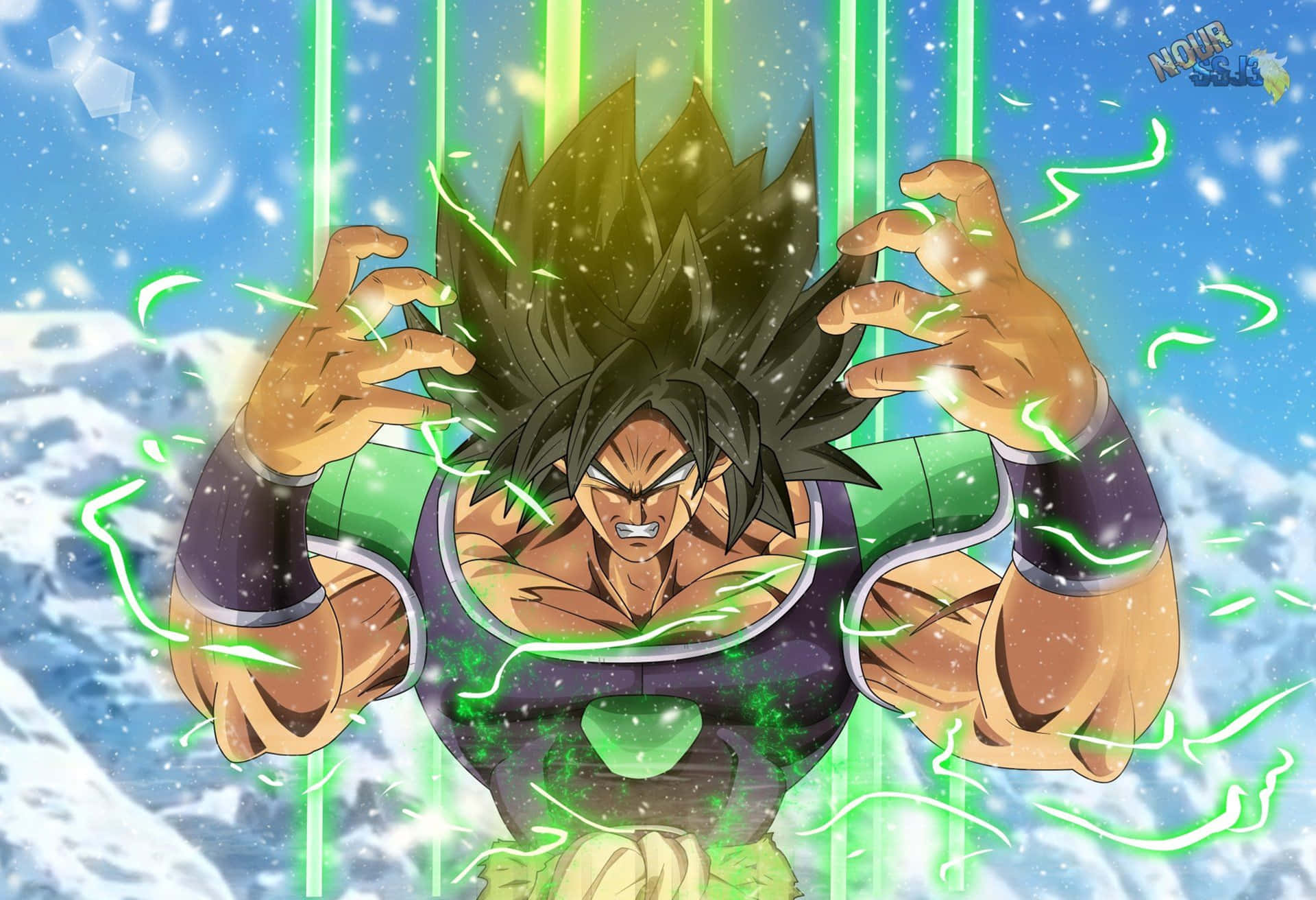 Super Saiyan God Broly Ready To Take On His Foes Background