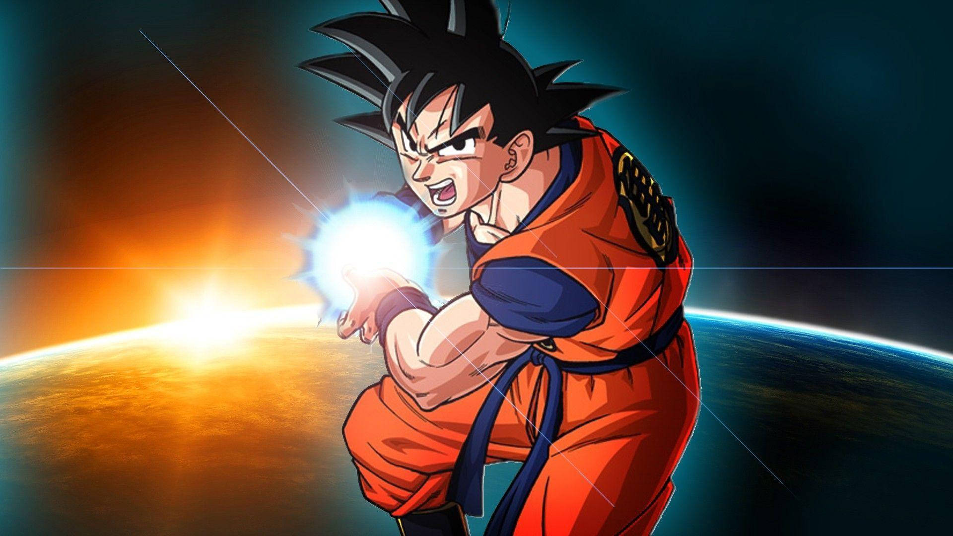 Super Saiyan God Goku Fights For Earth Background