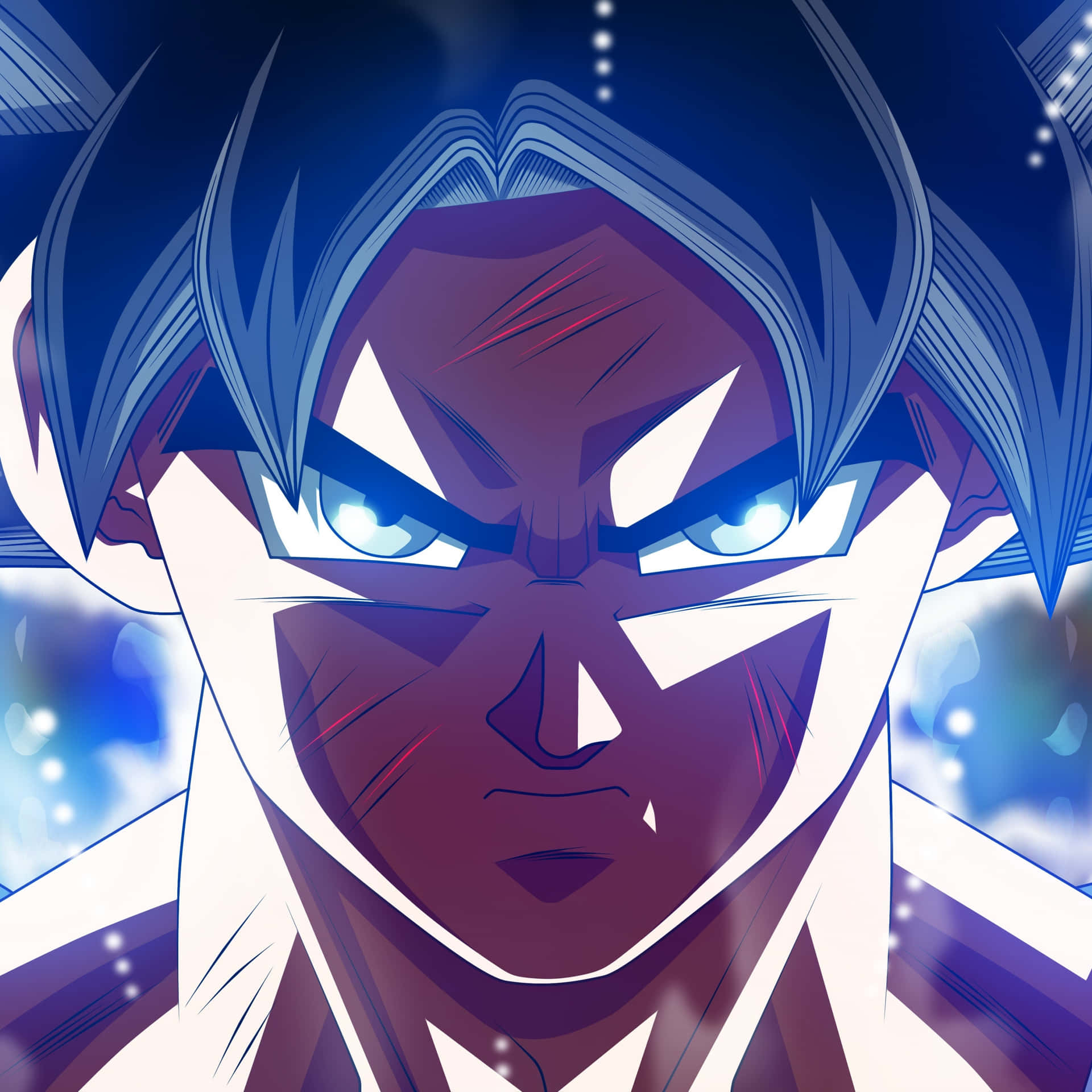 Super Saiyan God Goku Powering Up To Ultra Instinct Background