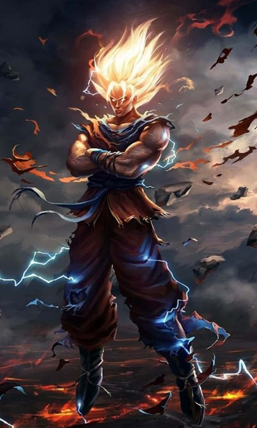 Super Saiyan Goku Digital Art Dragon Ball Super Iphone Background