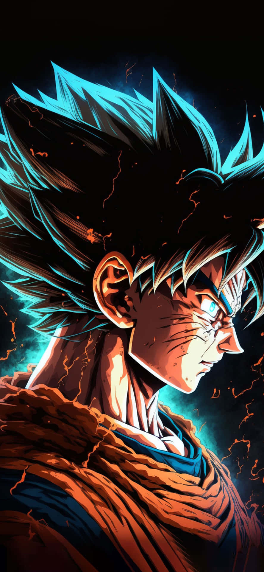 Super Saiyan Goku Energy Aura Background