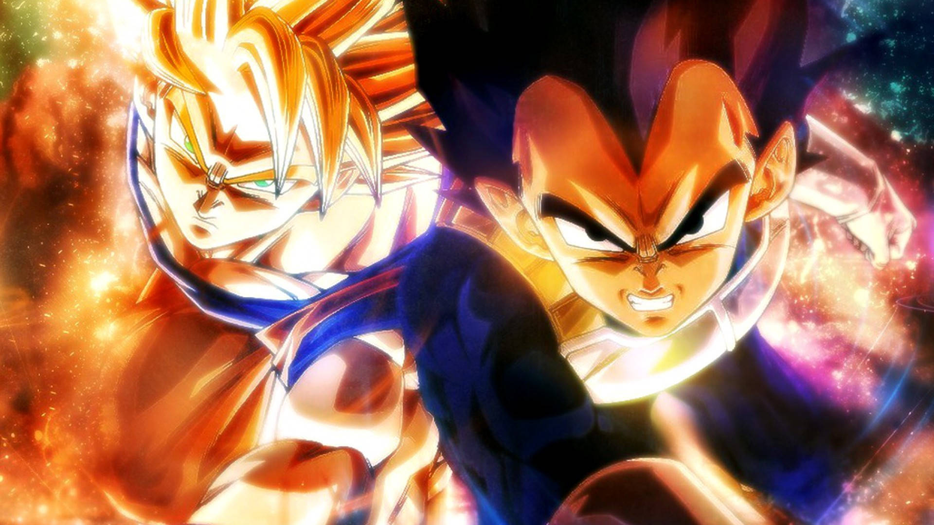 Super Saiyan Goku With Vegeta Background