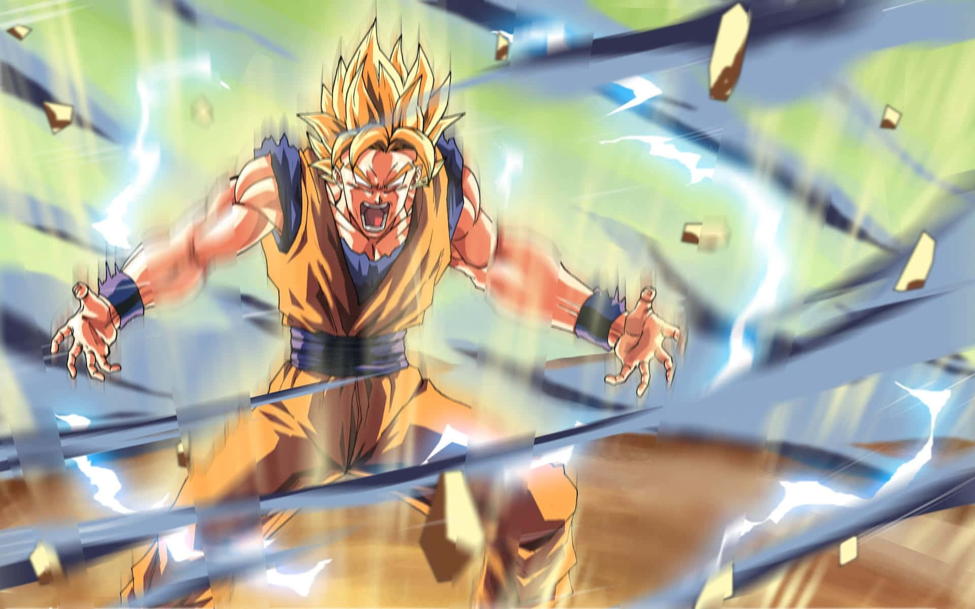 Super Saiyan Rage Energy Burst Background