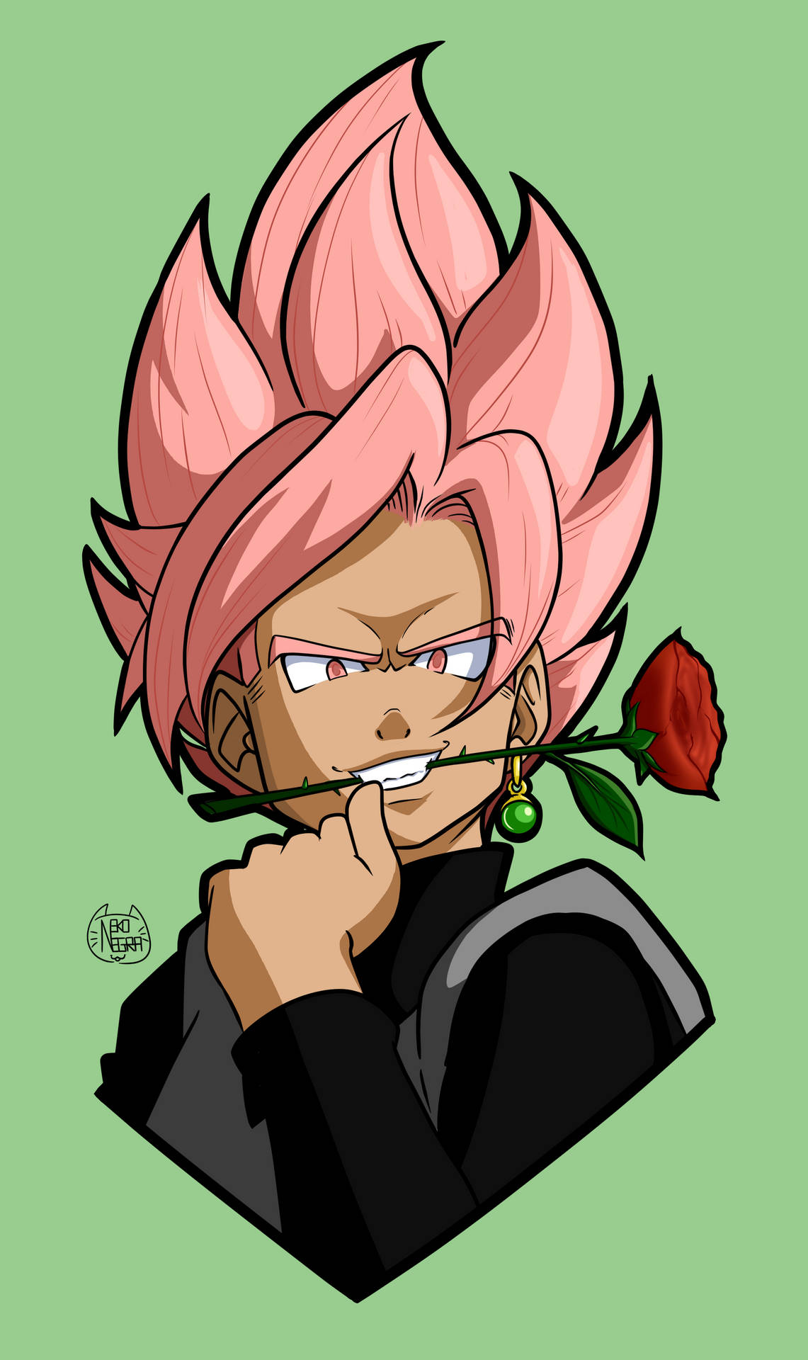 Super Saiyan Rose Black Goku Portrait Background