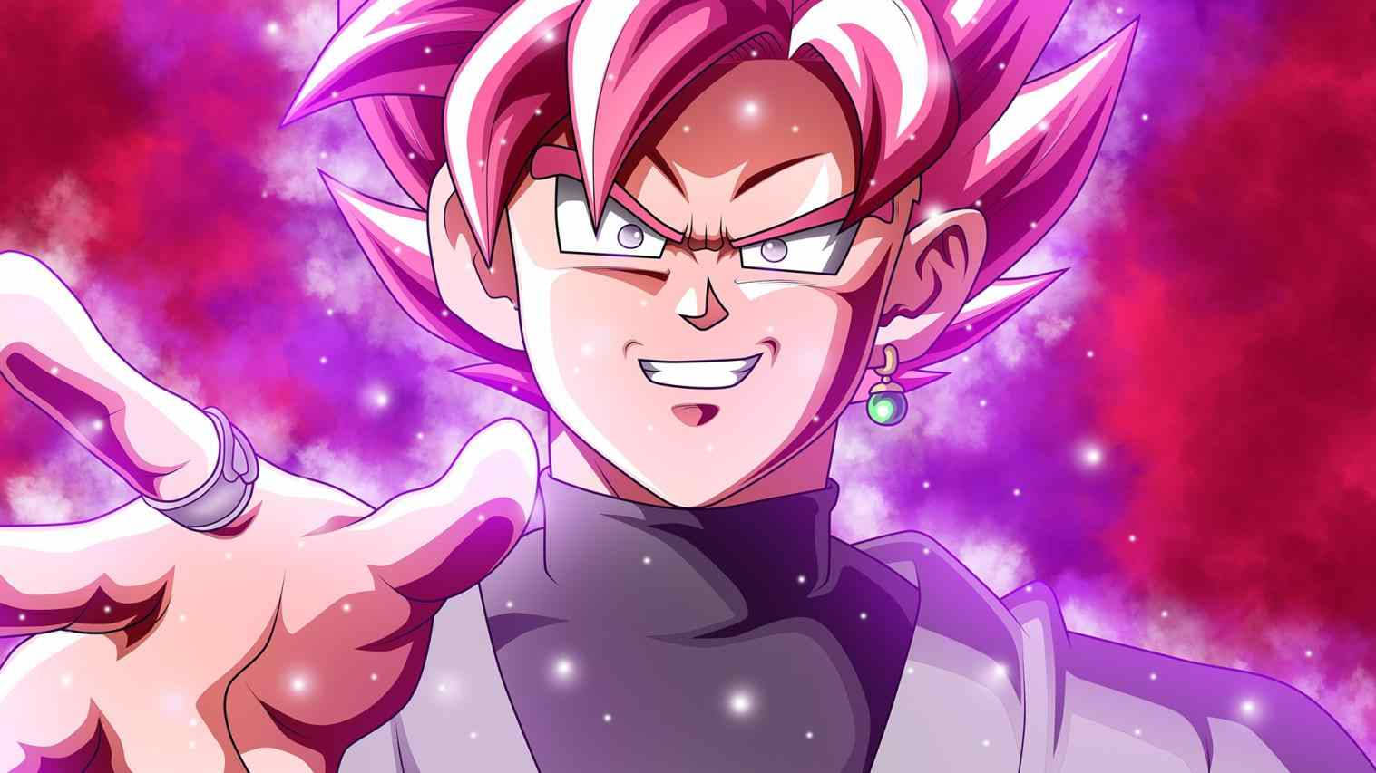 Super Saiyan Rose Goku In Red Background