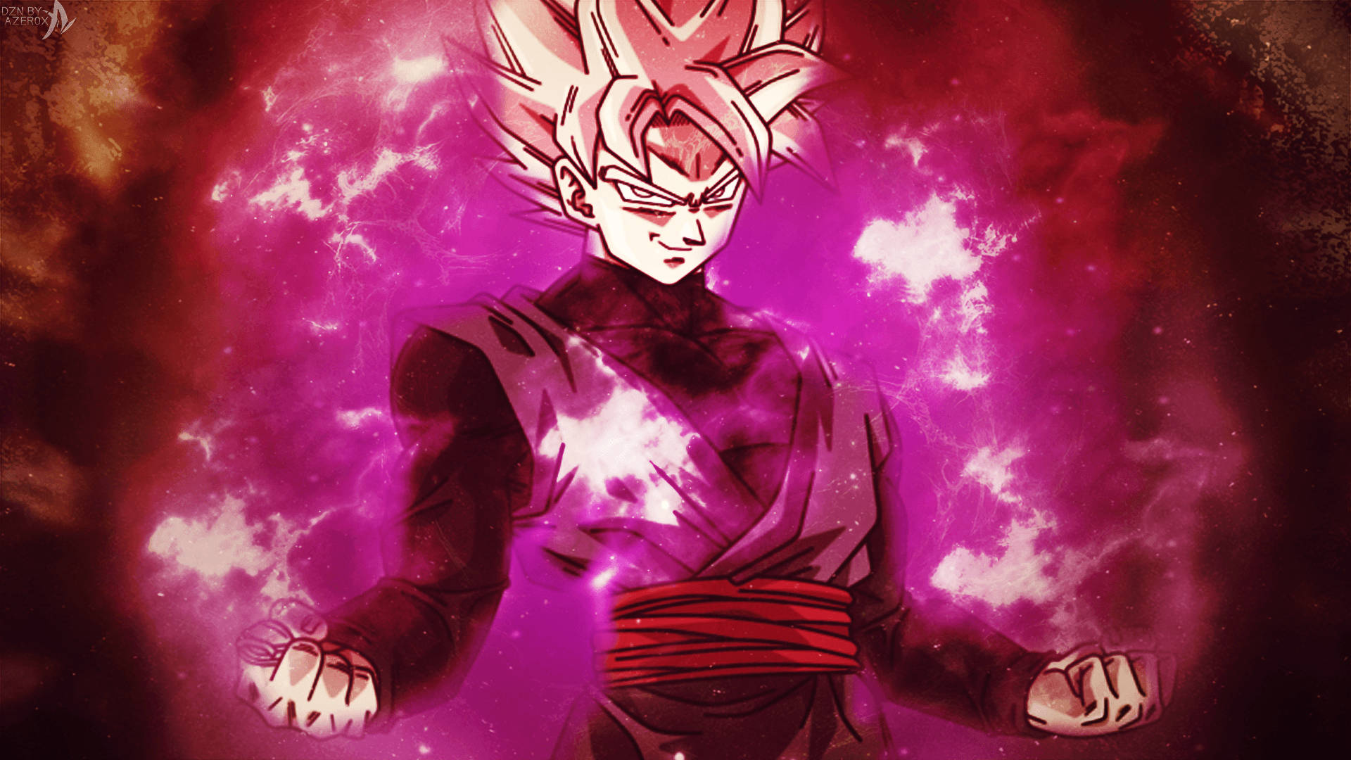 Super Saiyan Rose Goku Pink Aesthetic Background