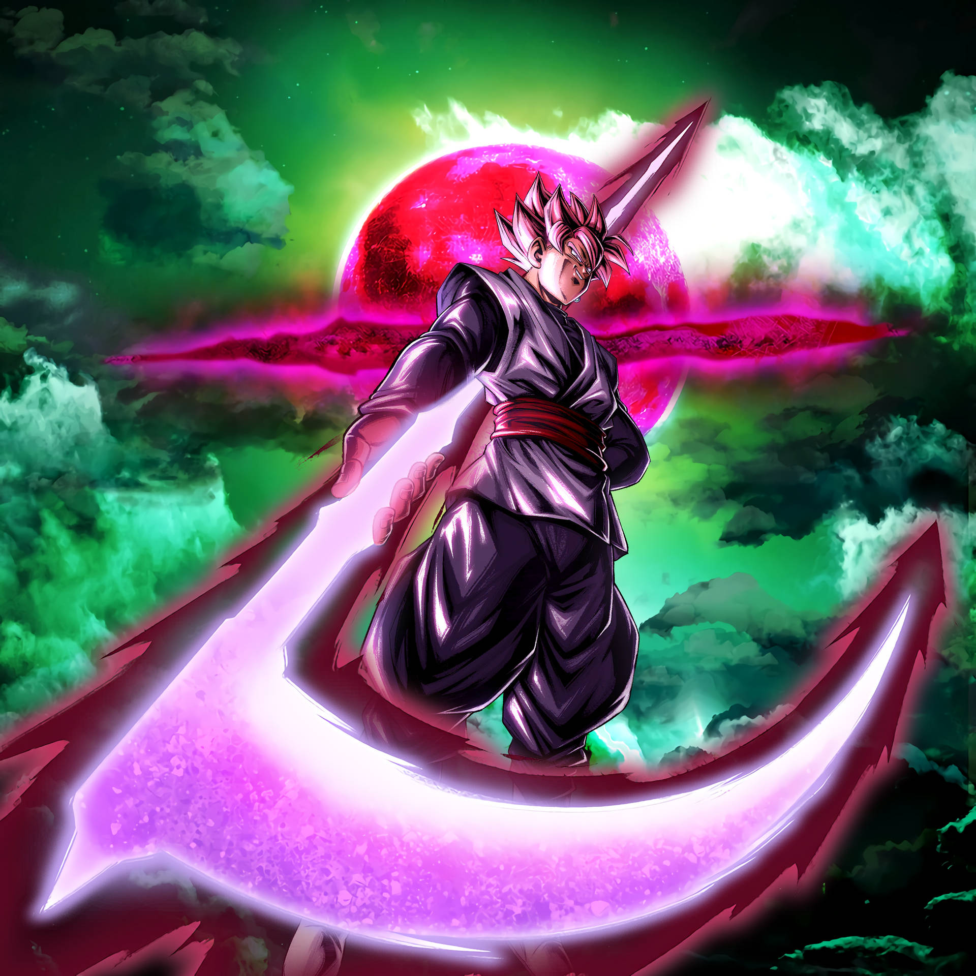 Super Saiyan Rose Goku With Sickle Background