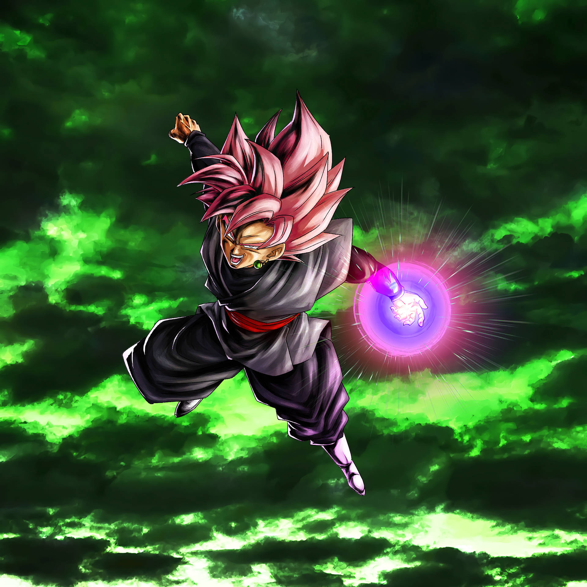 Super Saiyan Rose Green Aesthetic Background