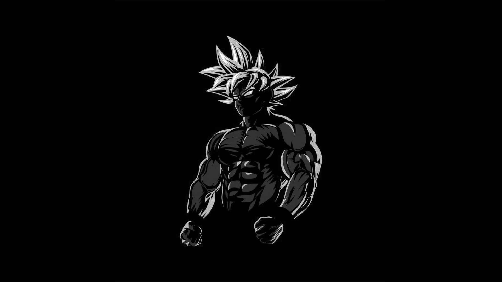 Super Saiyan Silhouette4 K B W Background