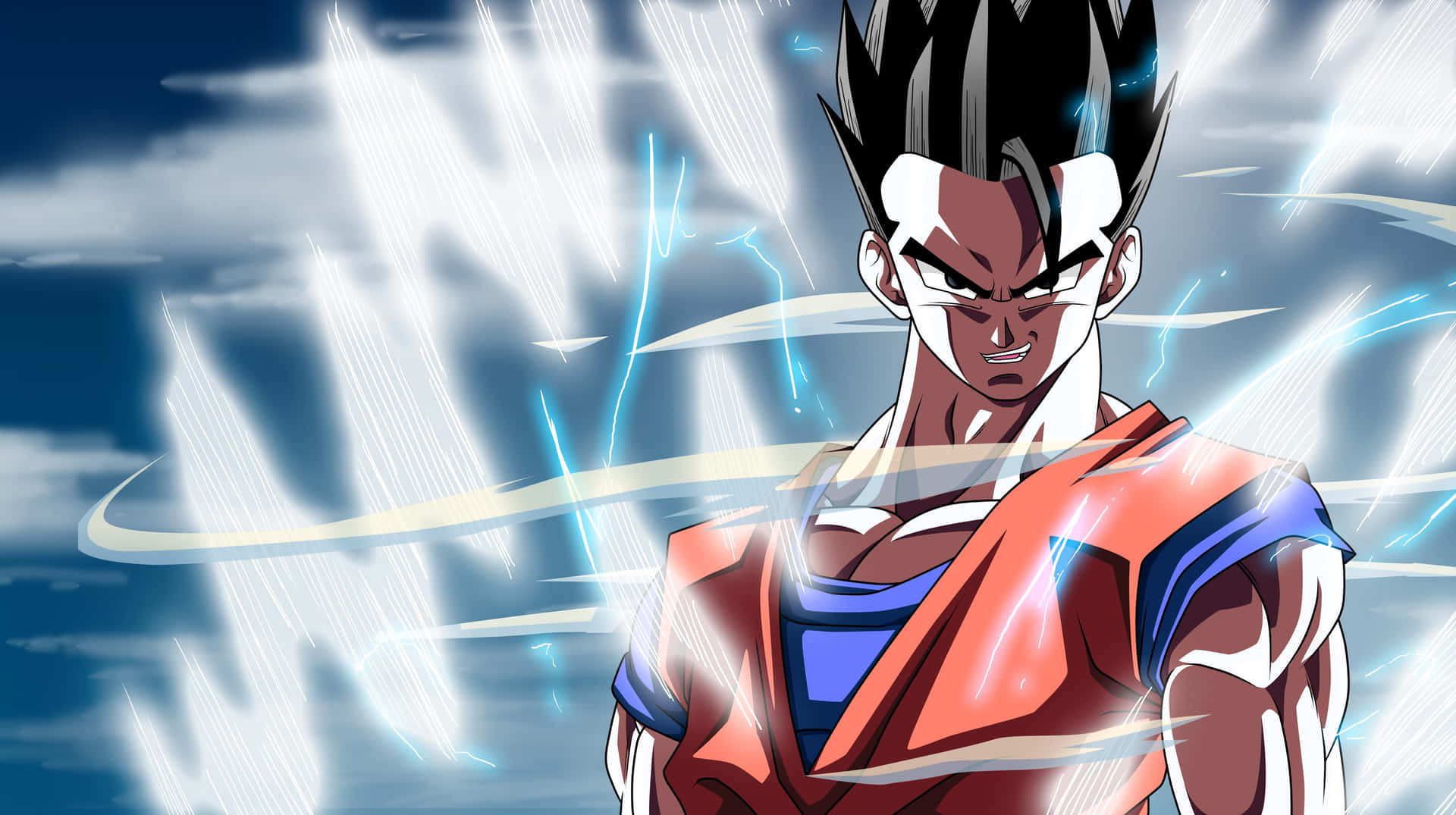 Super Saiyan Teen Gohan Unleashes His Kamehameha Wave Background
