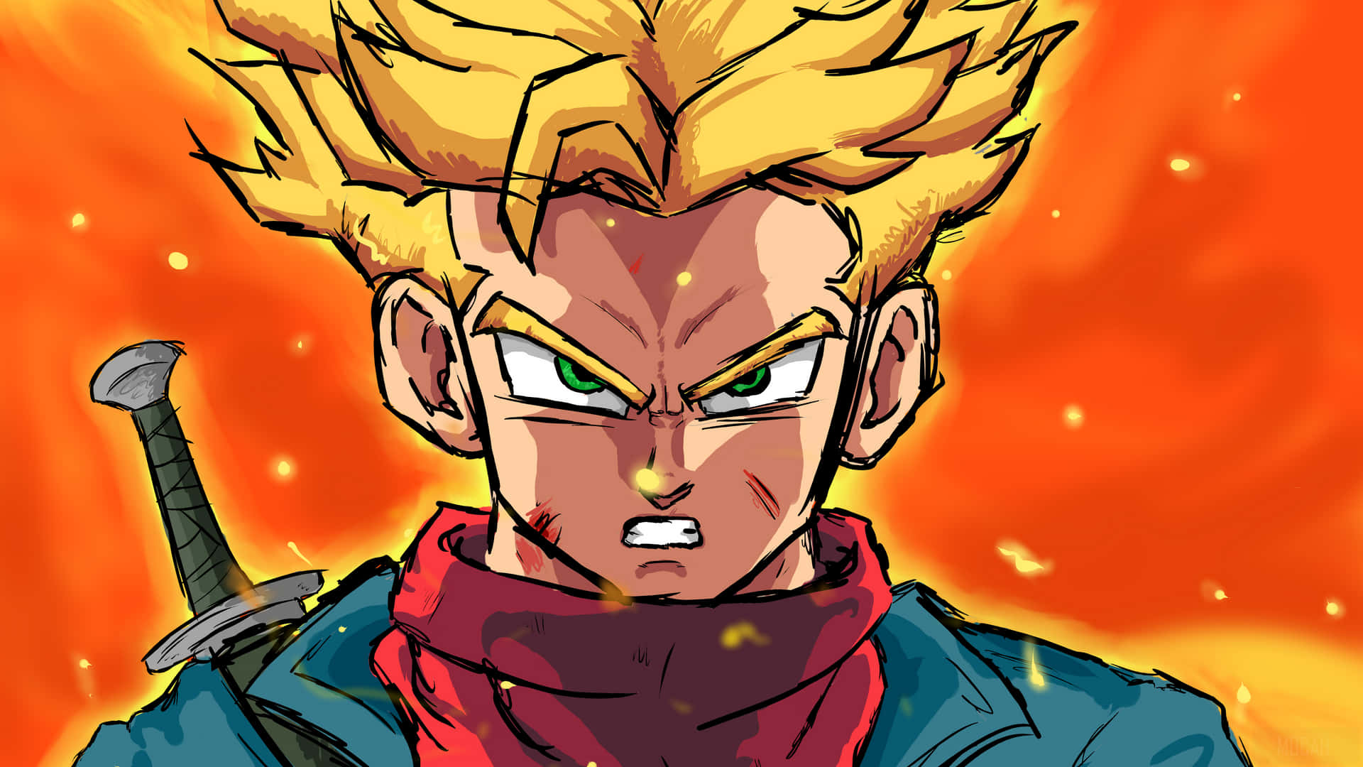 Super Saiyan Trunks From Dragon Ball Z Background