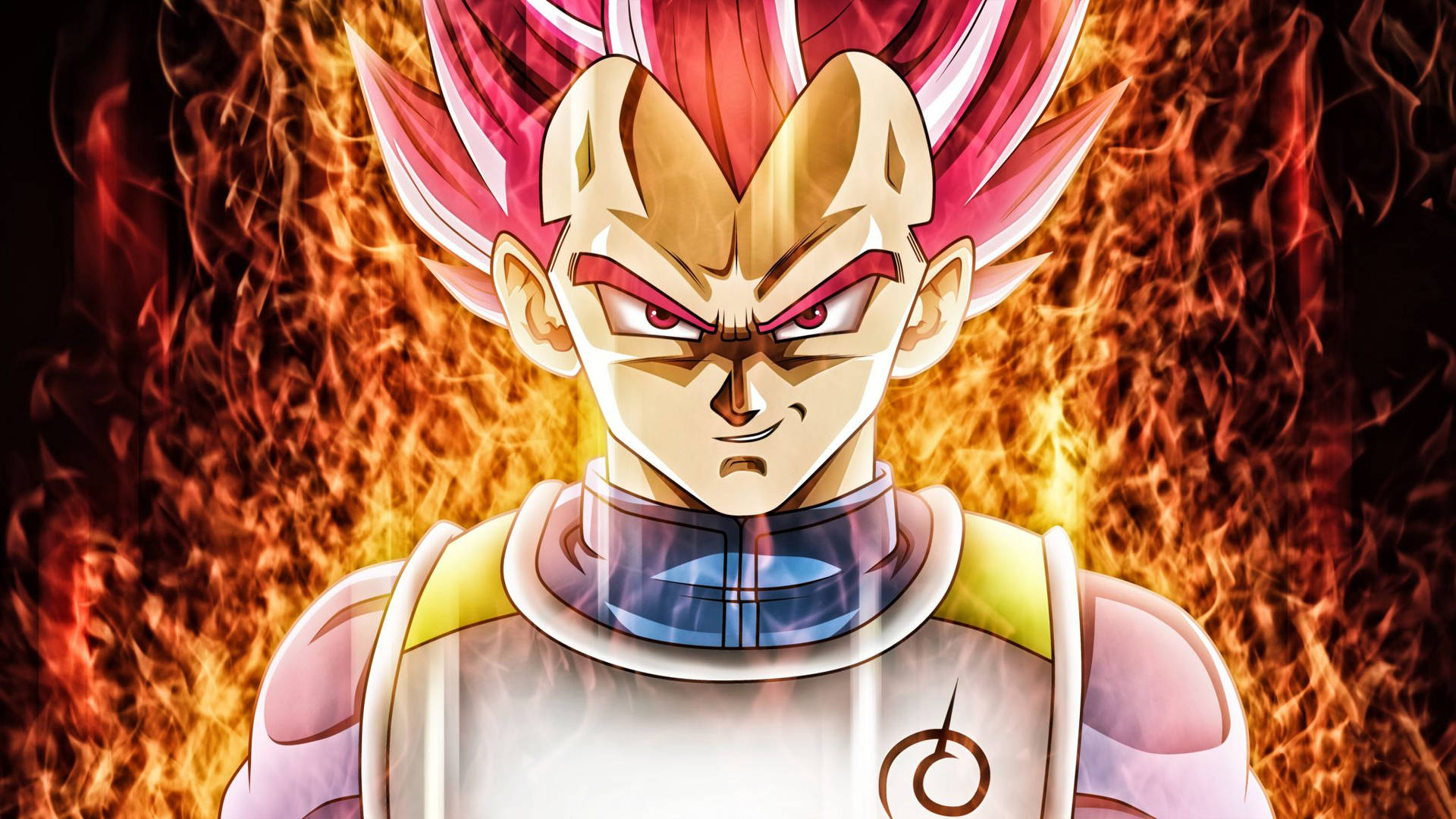 Super Saiyan Vegeta Fire Anime Background