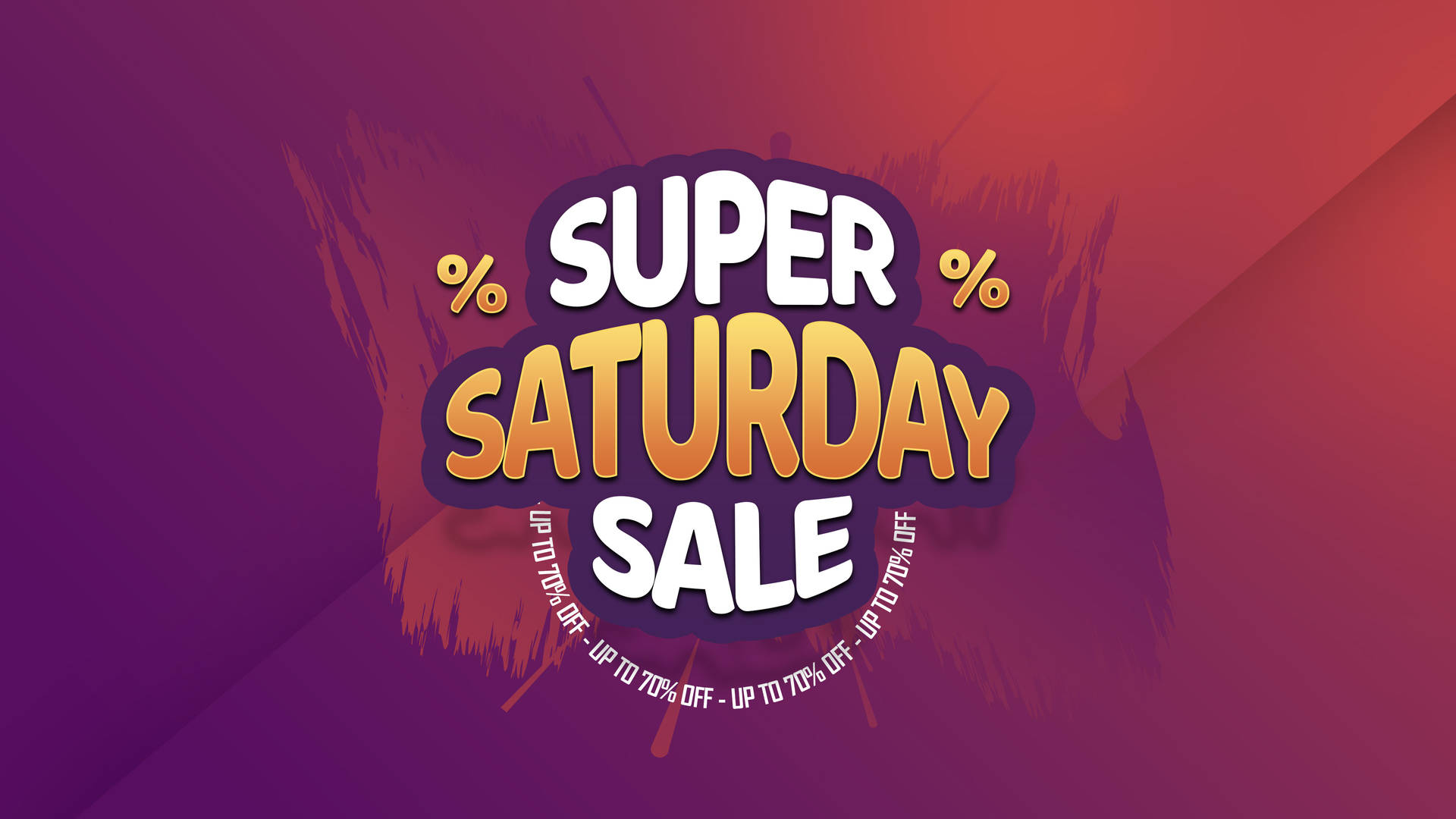 Super Saturday Sale Purple Orange Poster Background