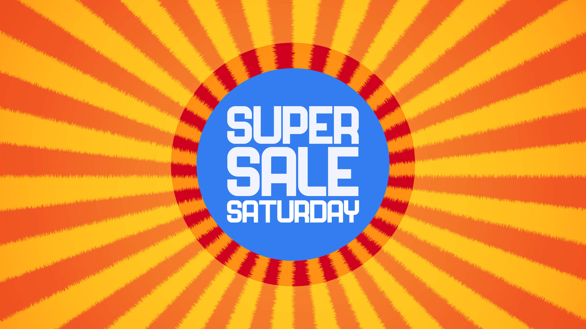 Super Saturday Sale With Sun Rays Background