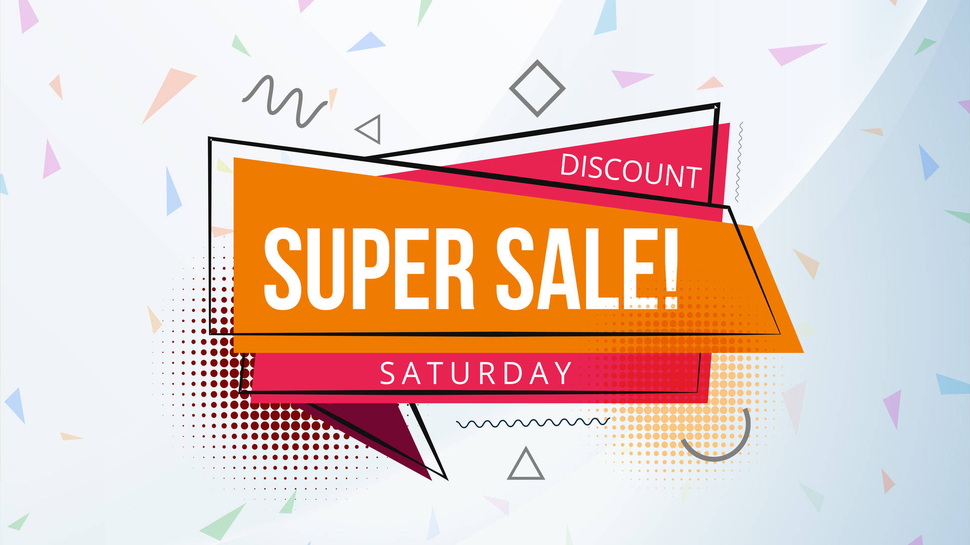 Super Saturday Sales Fever On Festive Items Background