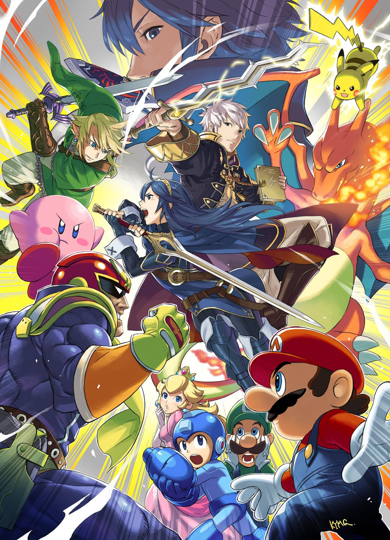 Super Smash Bros Collage Background