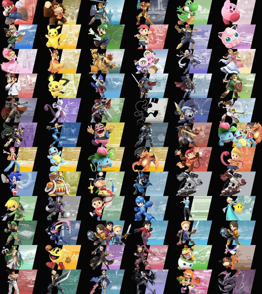 Super Smash Bros Ultimate Colorful Catalogue Background