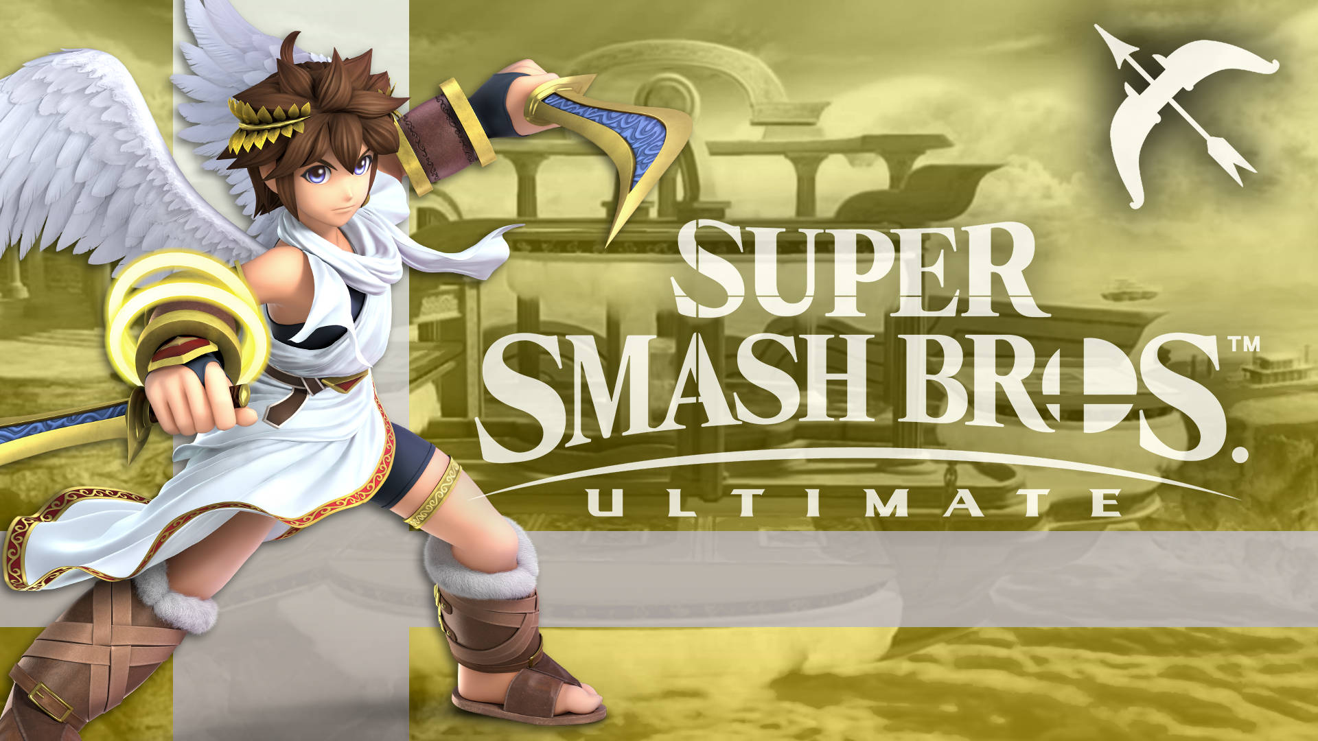Super Smash Bros Ultimate Pit In Yellow Background