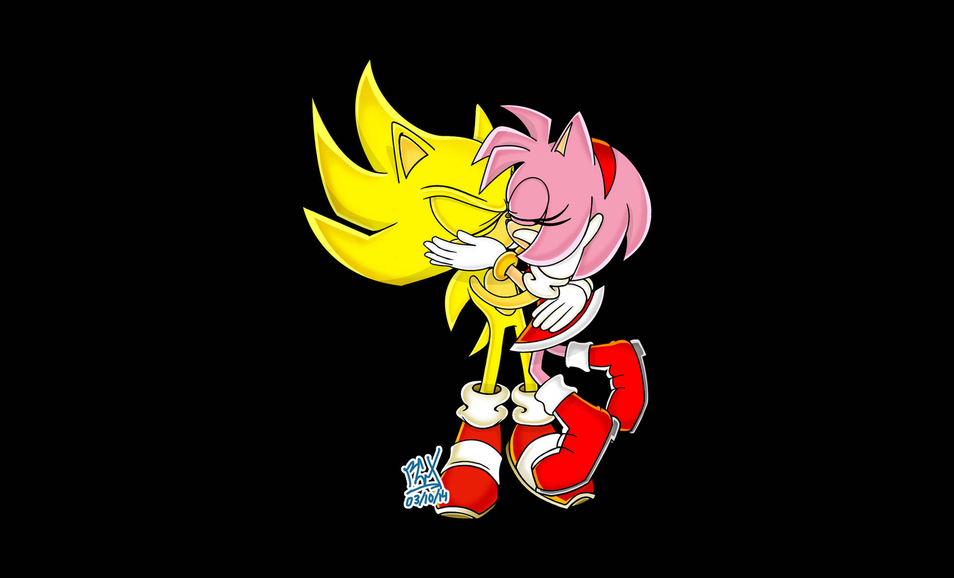 Super Sonic And Amy Rose Background