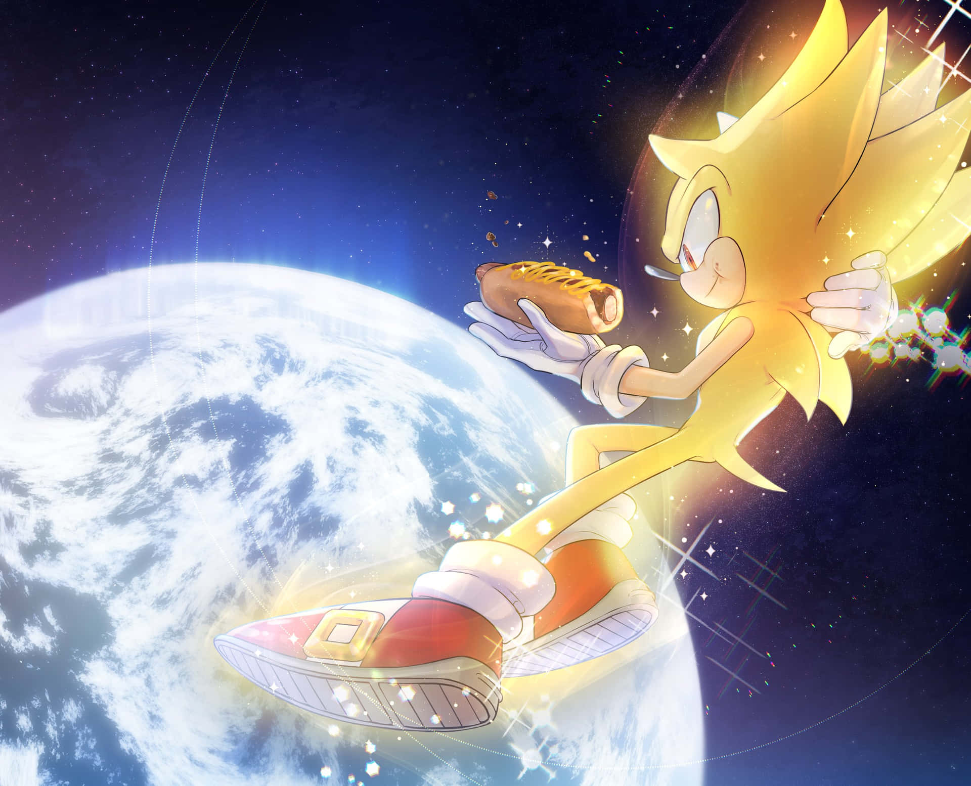 Super Sonic At The Forefront Of The Fight For Justice. Background