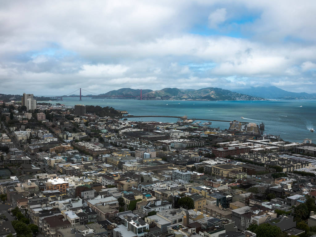 Superb Views Of The Bay Area From Coit Tower Background