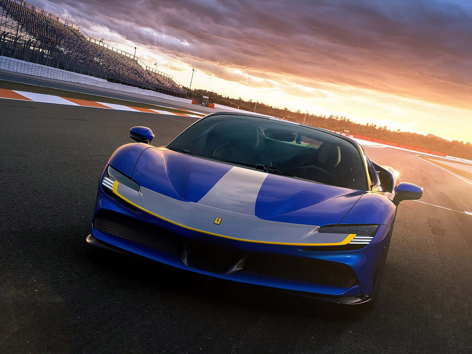 Supercar Blue Ferrari Background