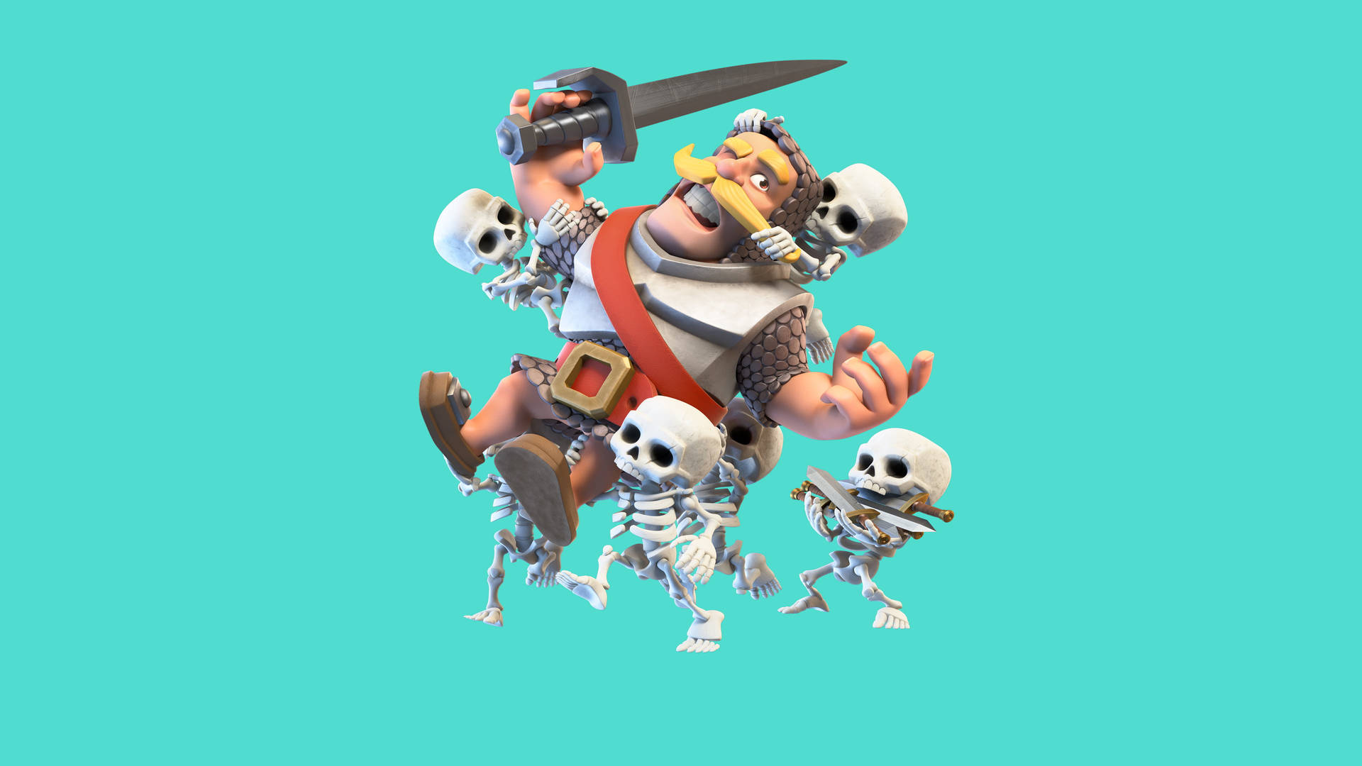 Supercell Knight With Skeletons Background