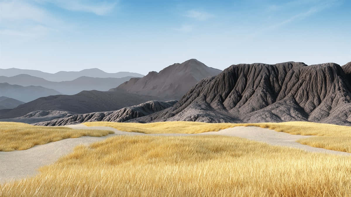 Superficial Cracks On Mountainside Background