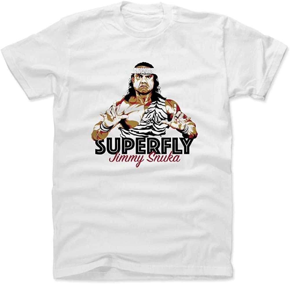 Superfly White Tee Jimmy Snuka Background