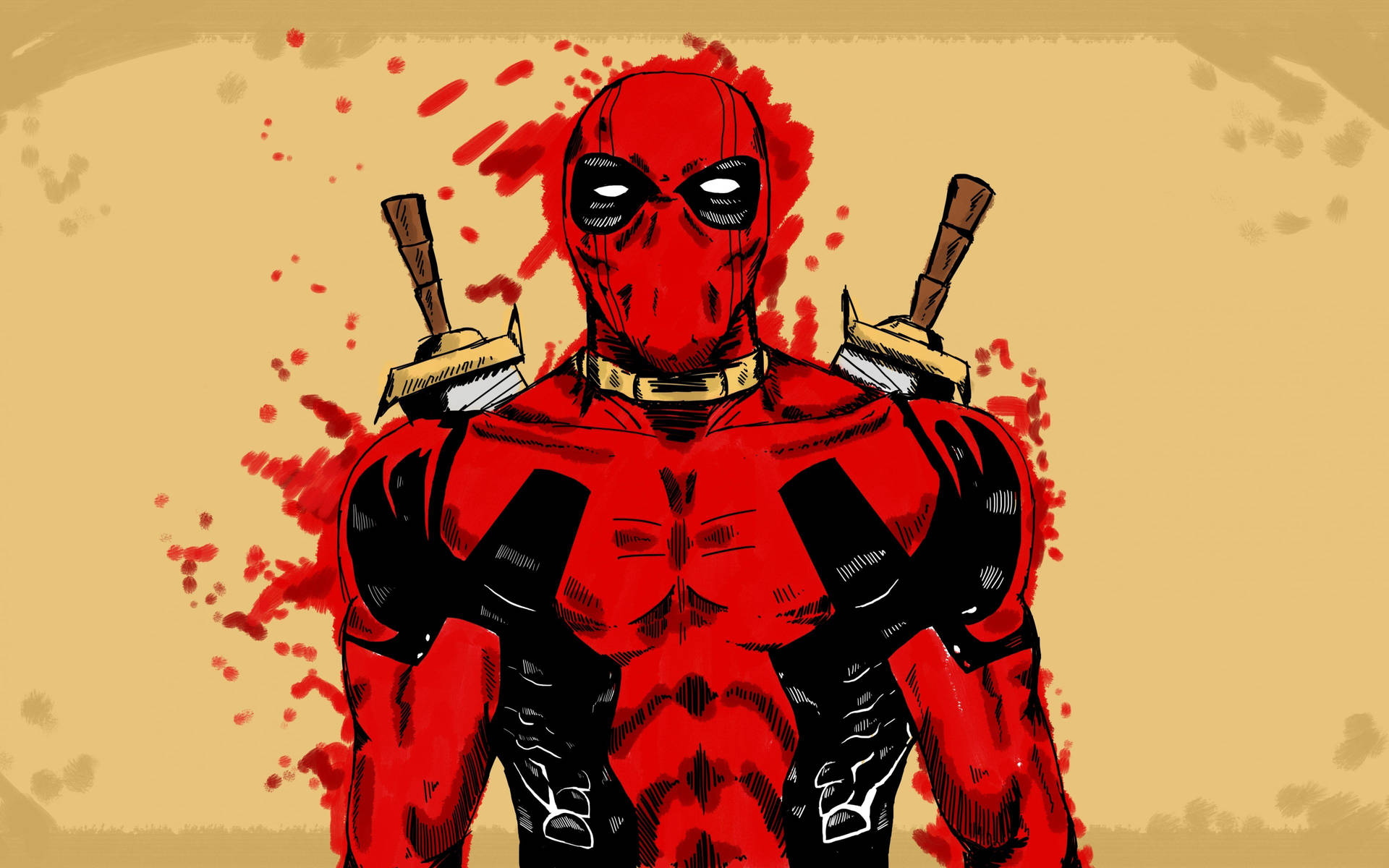 Superhero Deadpool Artwork Background