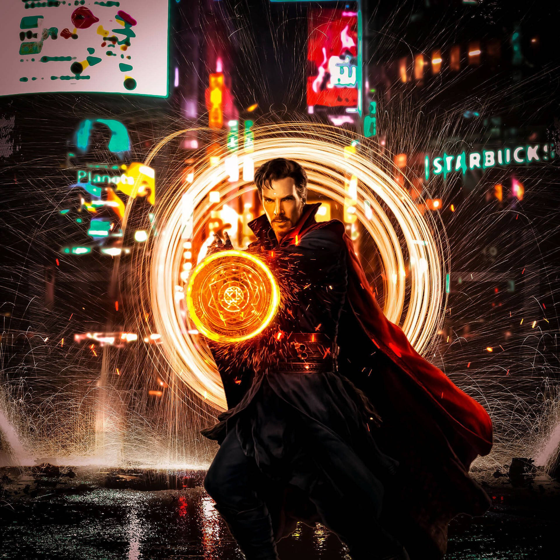 Superhero Doctor Strange City Buildings Background Background